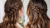 variasi tatanan rambut half up
