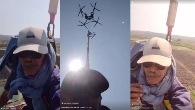 petani Jombang terbang pakai drone